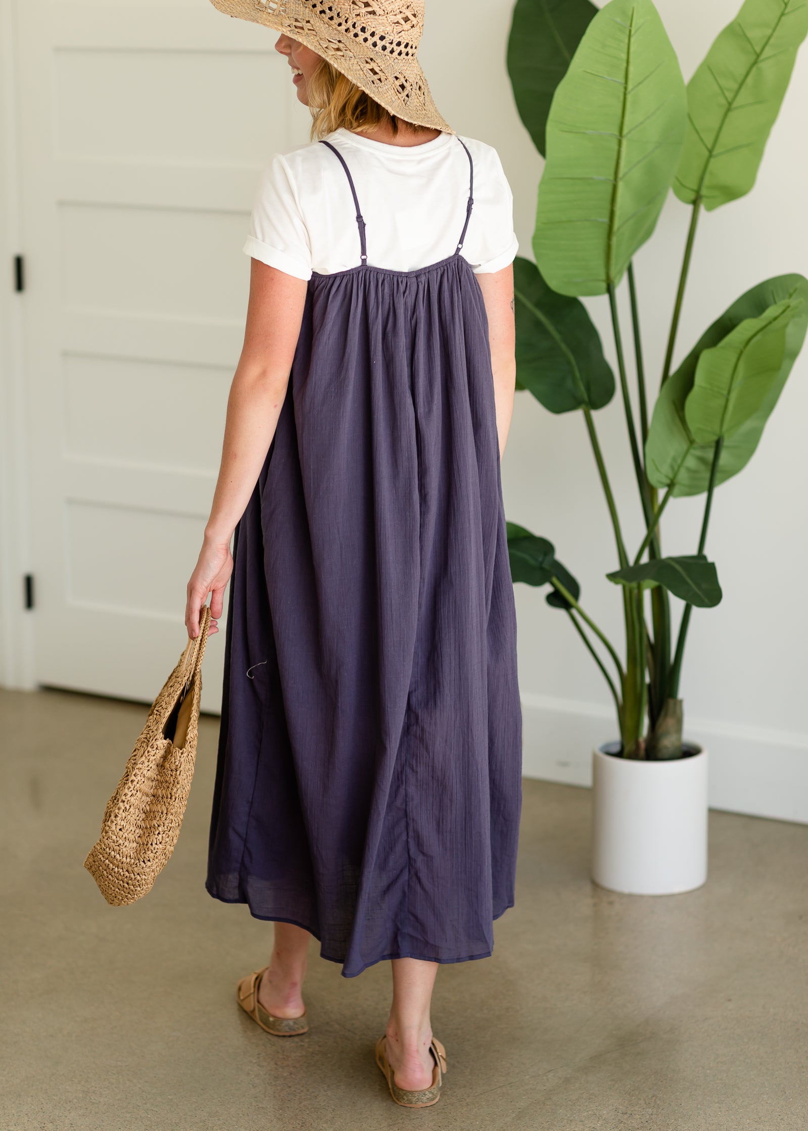 Navy Cotton Cami Maxi Dress - FINAL SALE Dresses