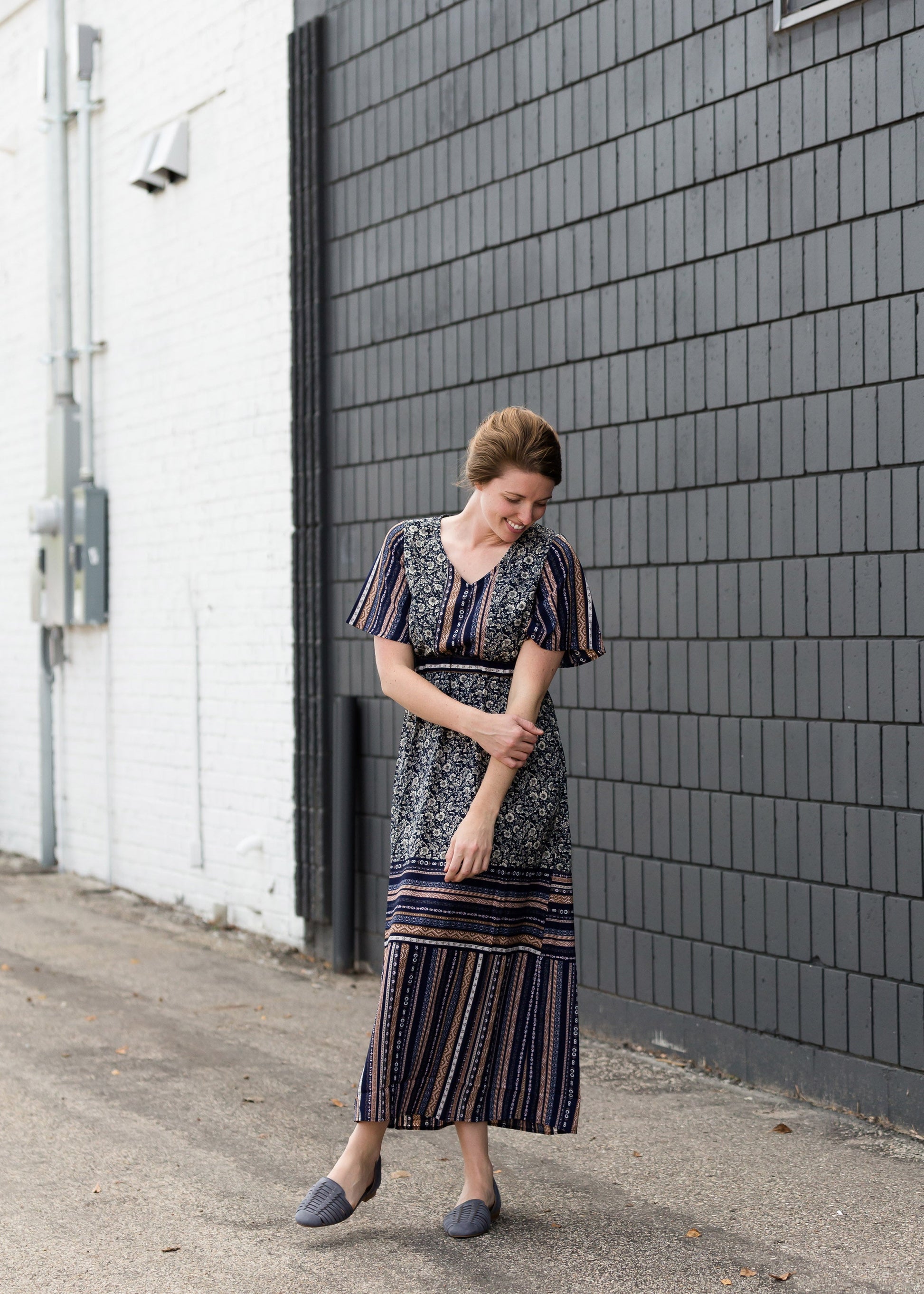 Navy Printed Maxi Dress - FINAL SALE Dresses