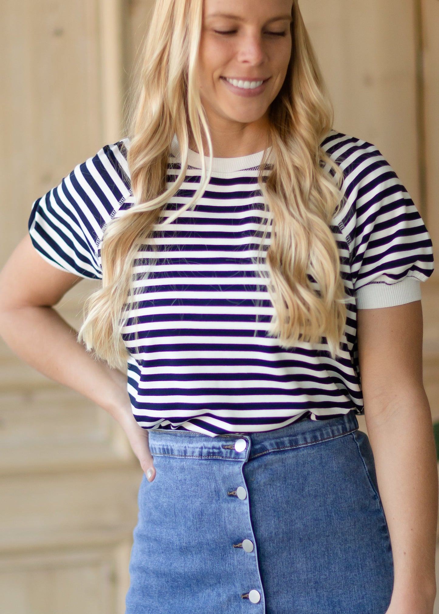 Navy Sailor Stripe Top - FINAL SALE Tops