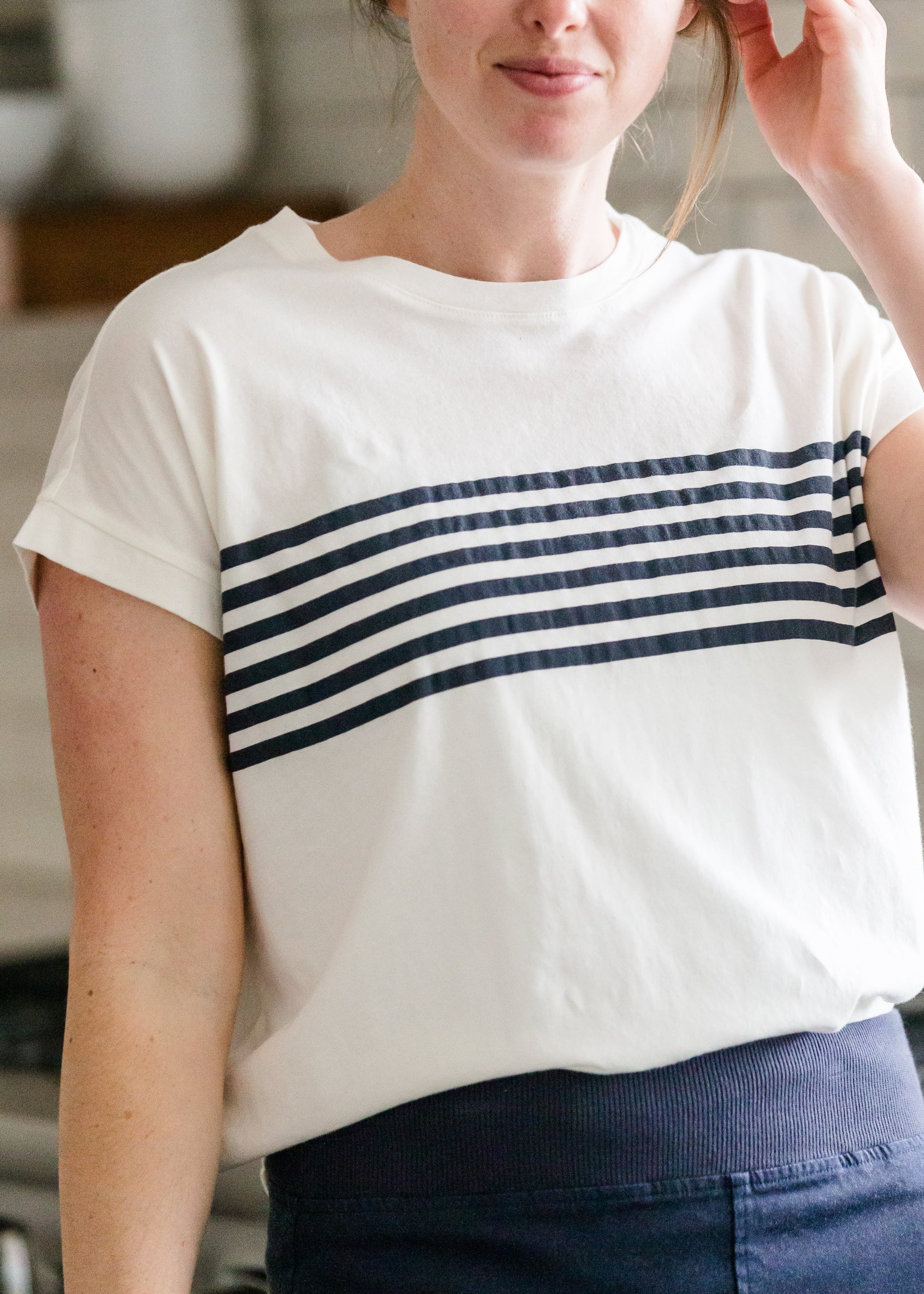 Navy Stripe Classic Tee - FINAL SALE Tops