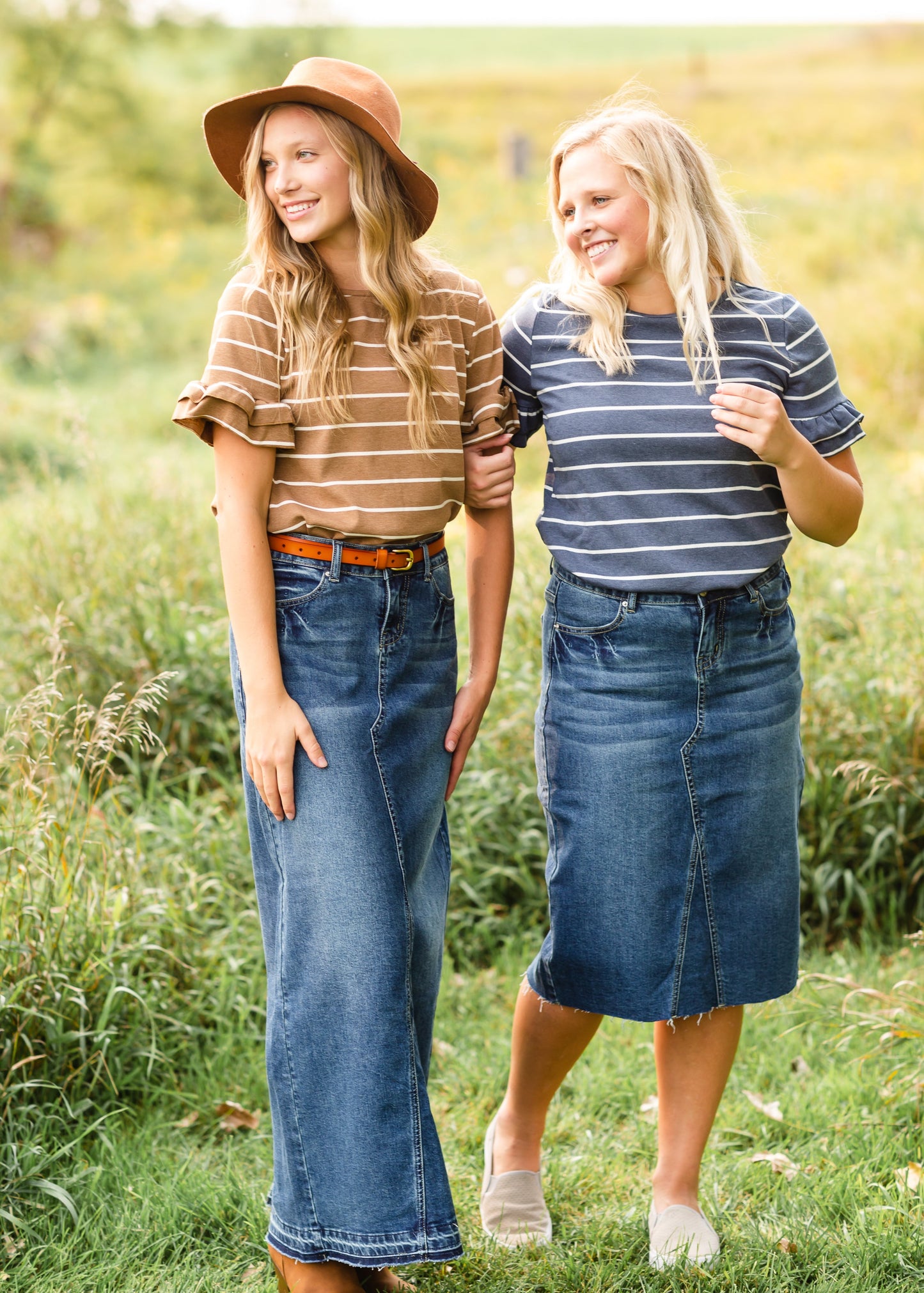 Navy Striped Short Sleeve Top - FINAL SALE Tops