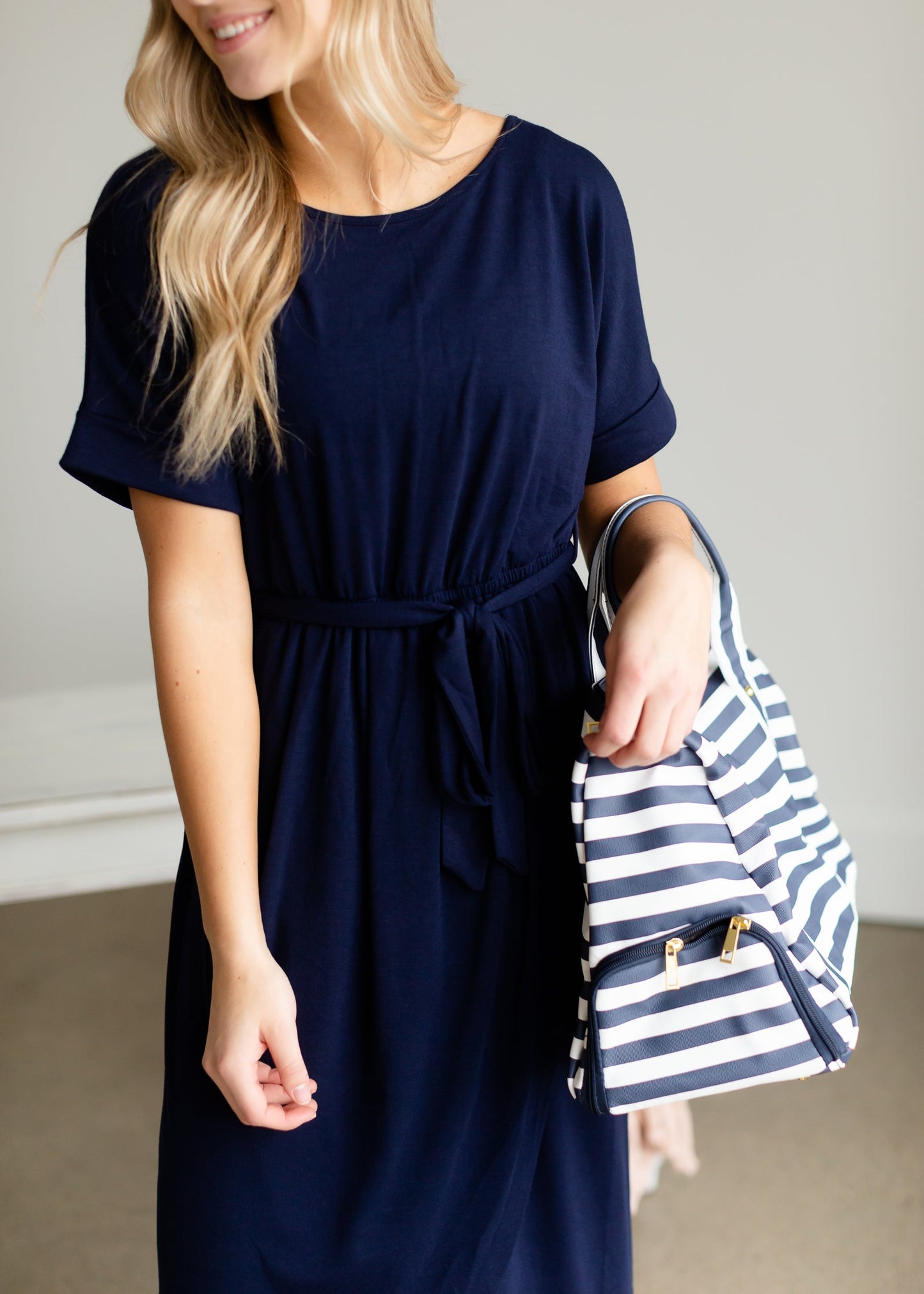 Navy + White Striped Weekender Duffle Bag - FINAL SALE Accessories