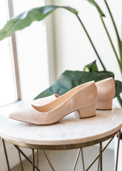 Nude Suede Slip On Pump - FINAL SALE Accessories