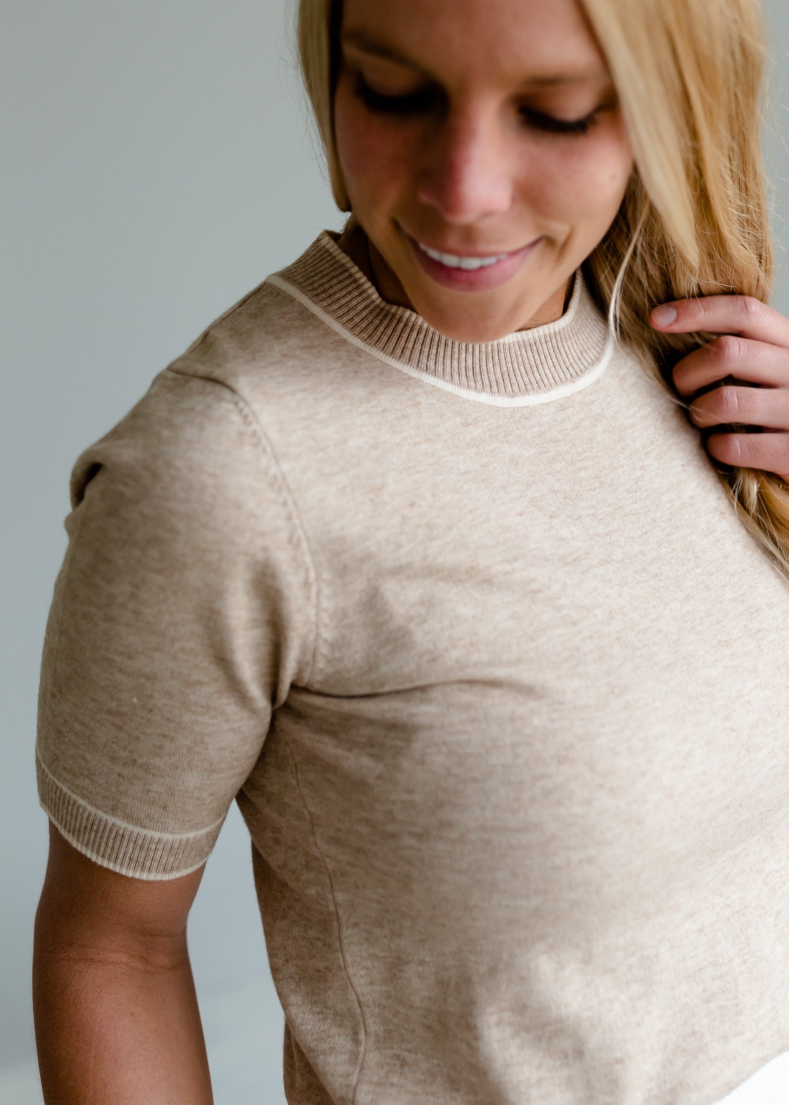 Oatmeal Knit Sweater Top - FINAL SALE Tops