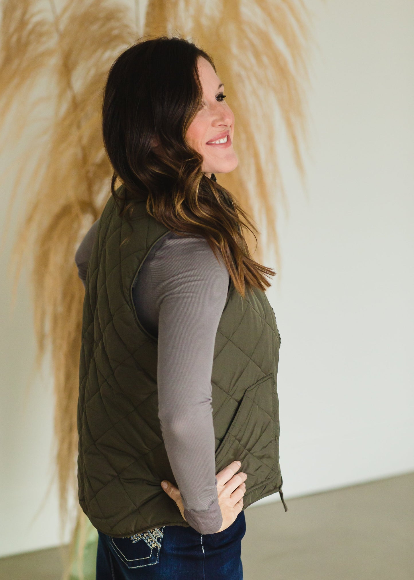 Olive Reversible Fenton Vest - FINAL SALE Tops