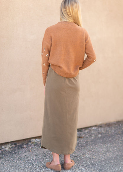 Olive Square Pocket Maxi Skirt Skirts