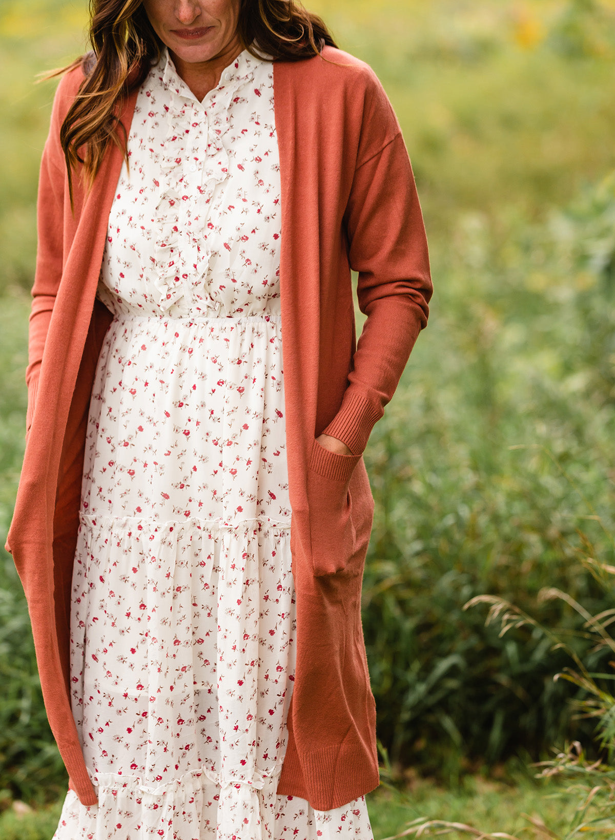 Pale Brick Soft + Classic Cardigan Tops