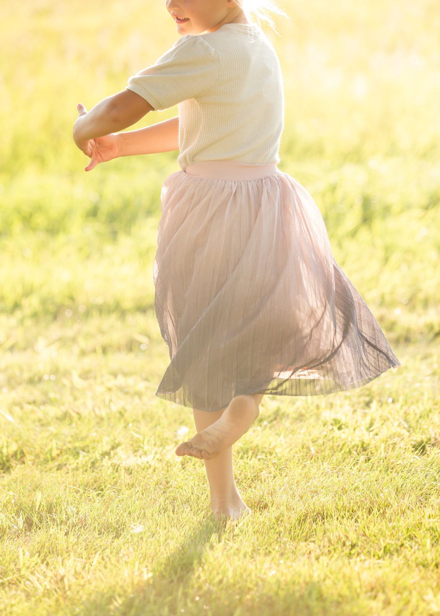 Pink Ombre Tulle Midi Skirt Skirts