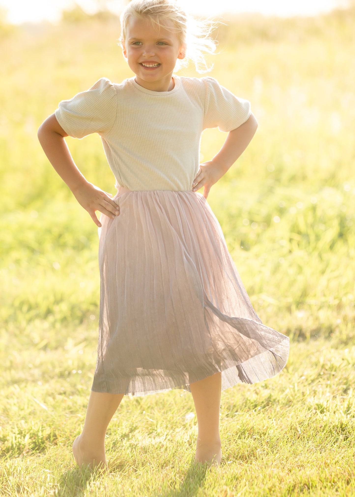 Pink Ombre Tulle Midi Skirt Skirts