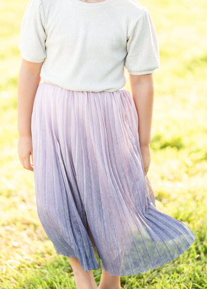 Pink Ombre Tulle Midi Skirt Skirts