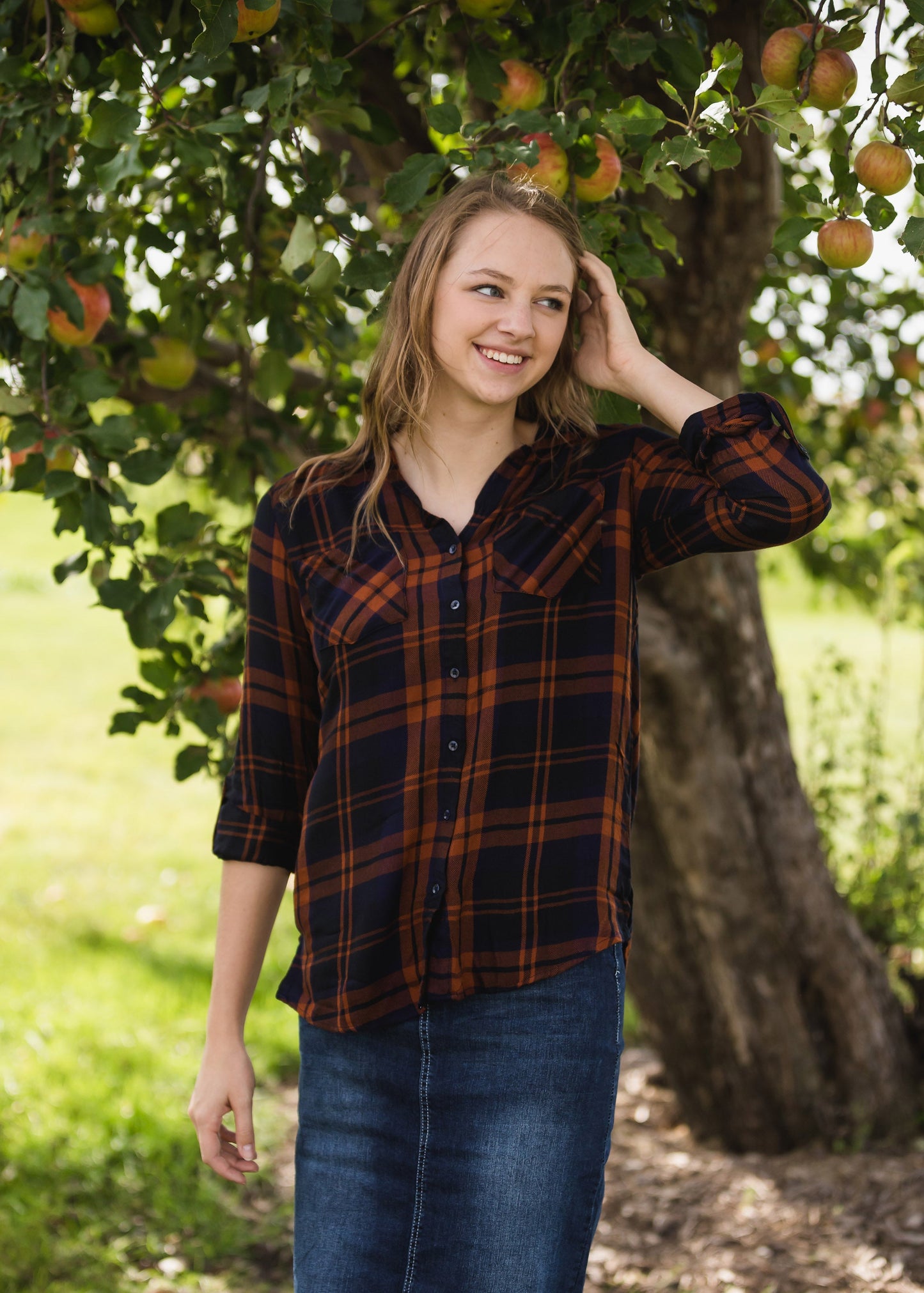 Plaid Button Up Flannel Top - FINAL SALE Tops