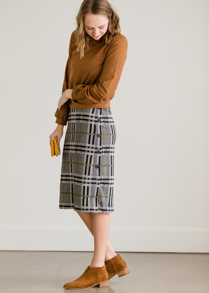 Plaid Stretch Waist Pencil Skirt - FINAL SALE Skirts