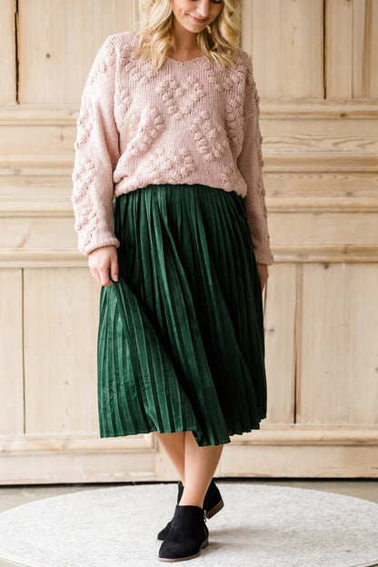 Pleated Velvet Midi Skirt - FINAL SALE Skirts