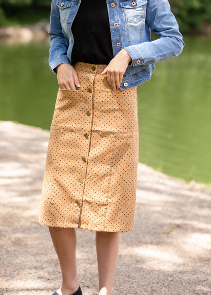 Polka Dot Button Up Midi Skirt - FINAL SALE Skirts