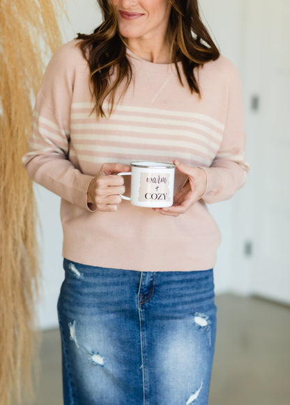 Premium Pink Petal Striped Top - FINAL SALE Tops