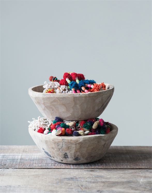 Primitive found wood bowls