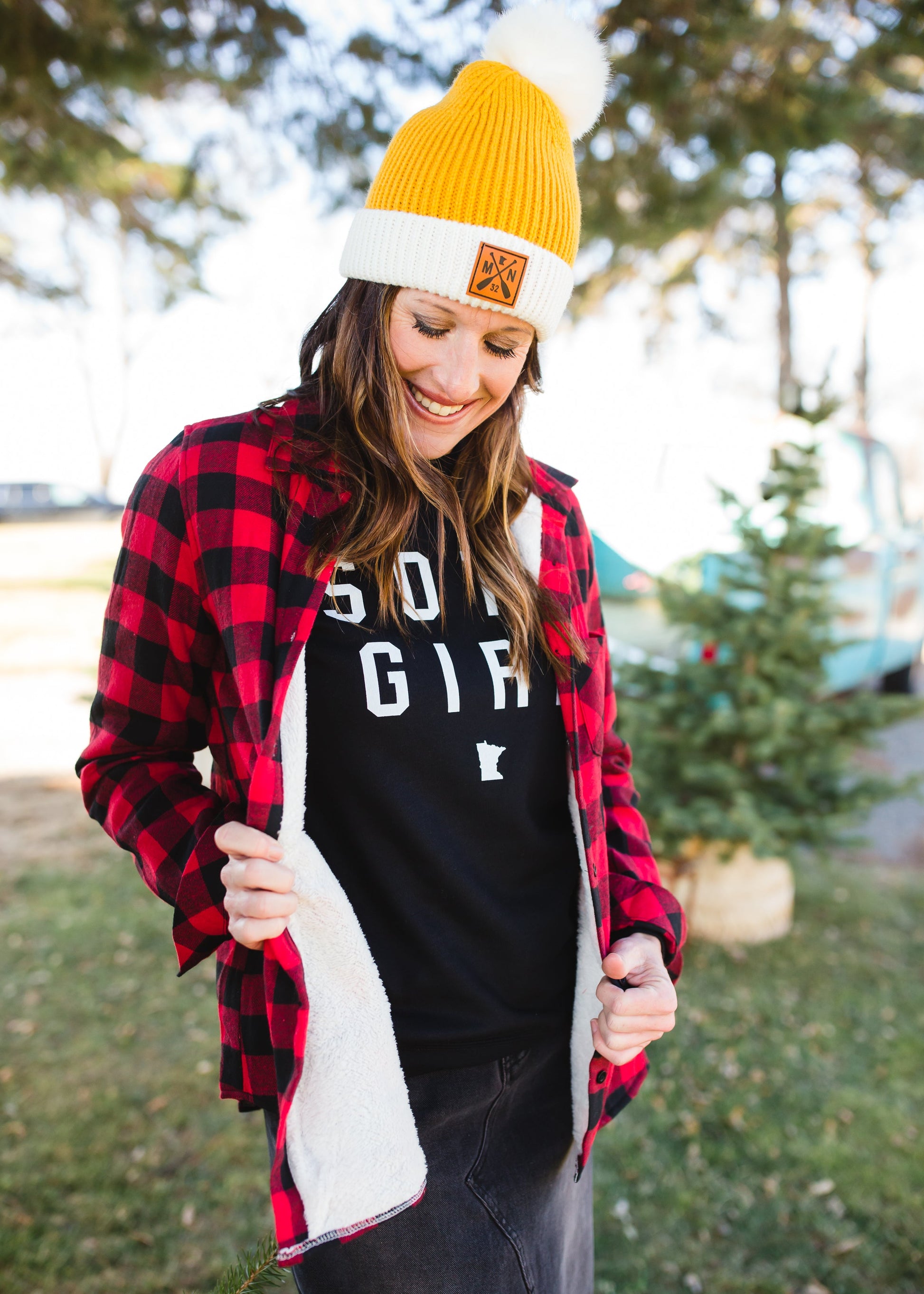 Red Checkered Plaid Fleece Lined Flannel - FINAL SALE Tops