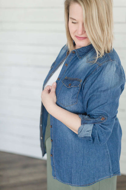 Relaxed Fit Denim Shirt - FINAL SALE Tops