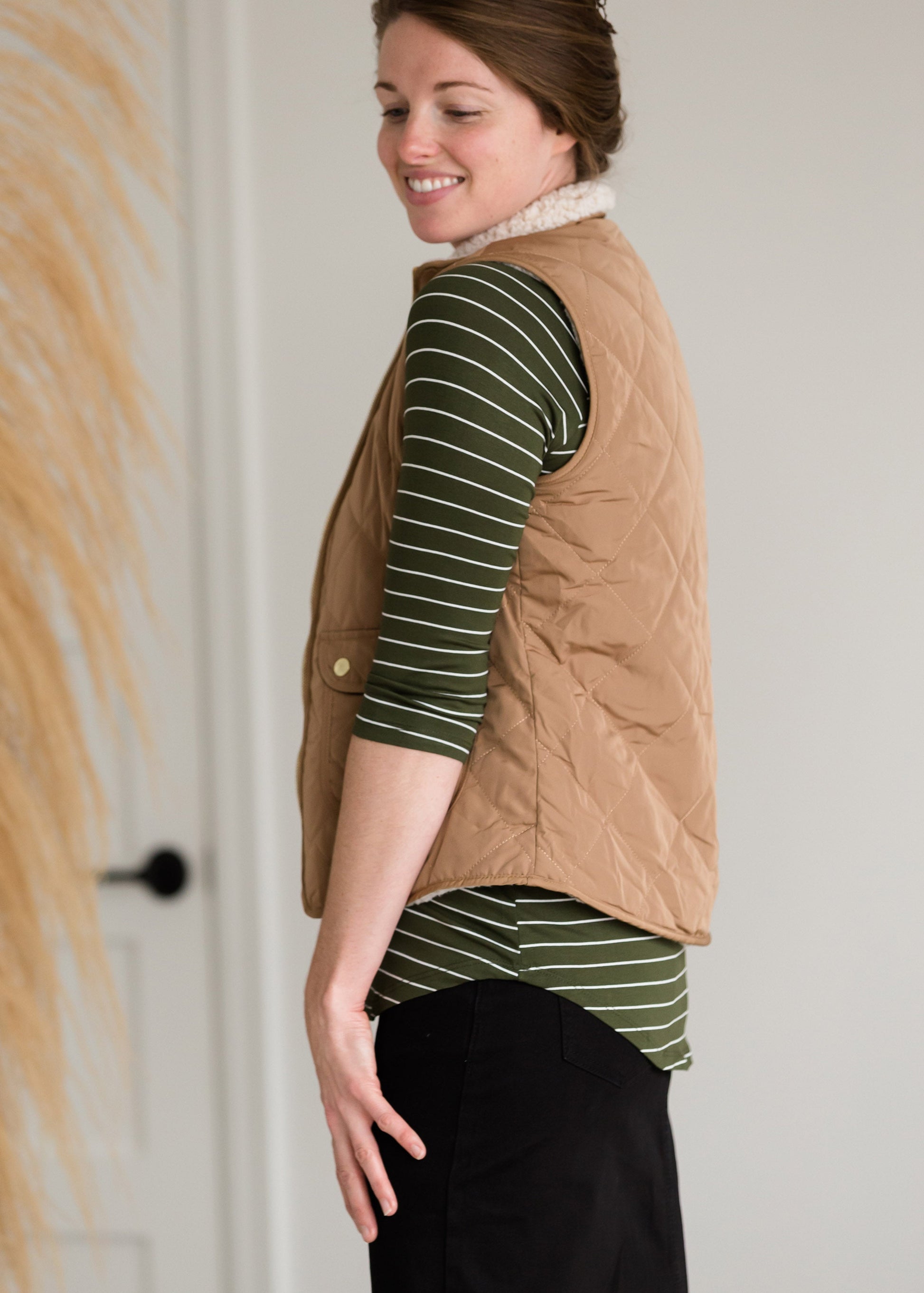 Reversible Sherpa Padded Vest - FINAL SALE Tops