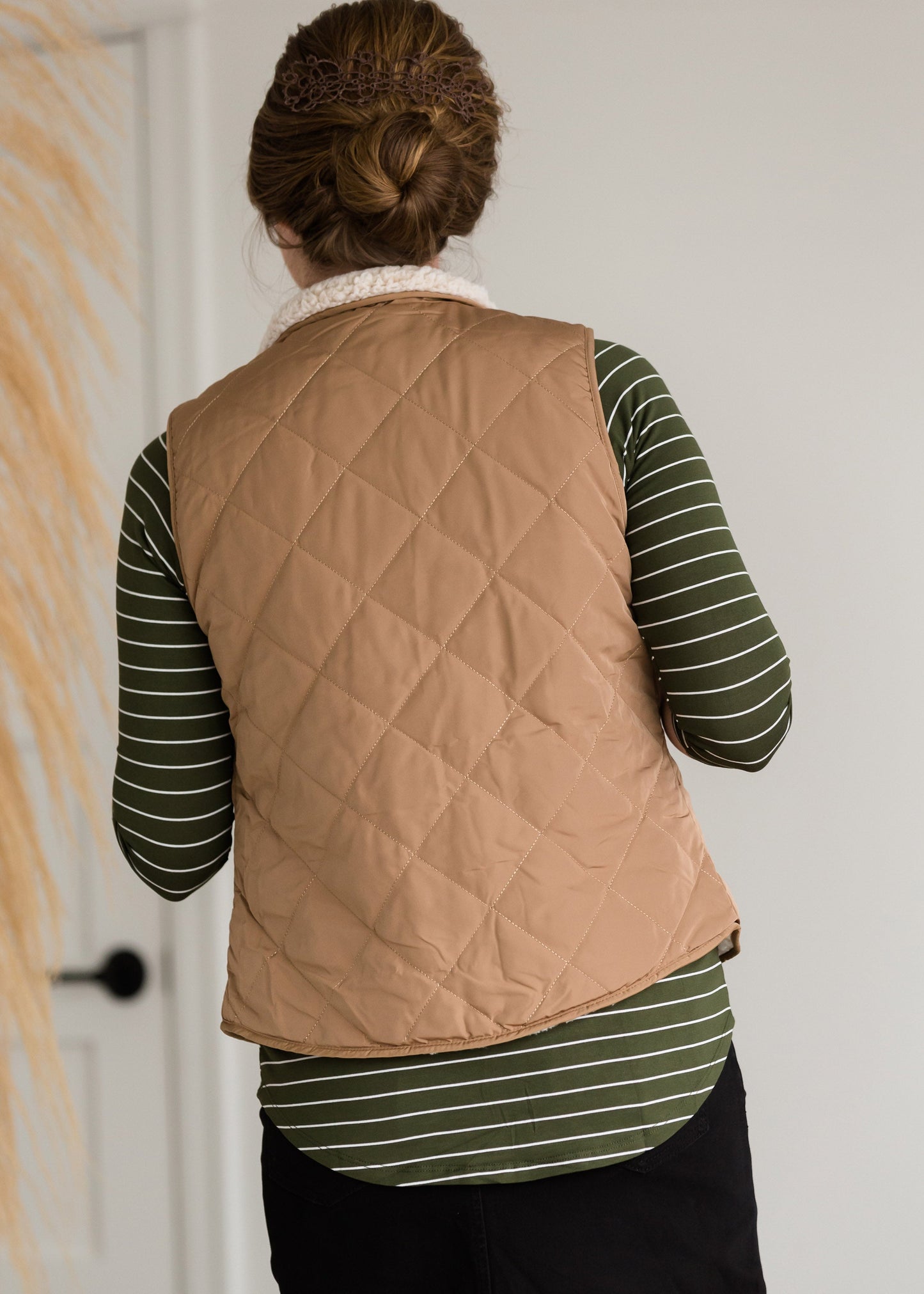 Reversible Sherpa Padded Vest - FINAL SALE Tops