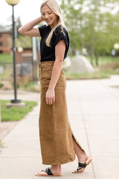 Rolled Short Sleeve With Button Detail Tops