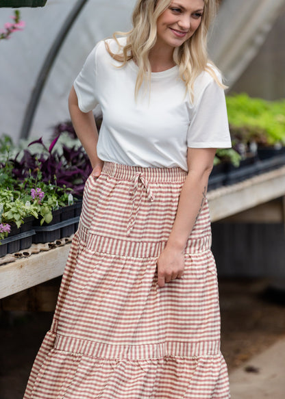 Rose Checkered Midi Skirt - FINAL SALE Skirts