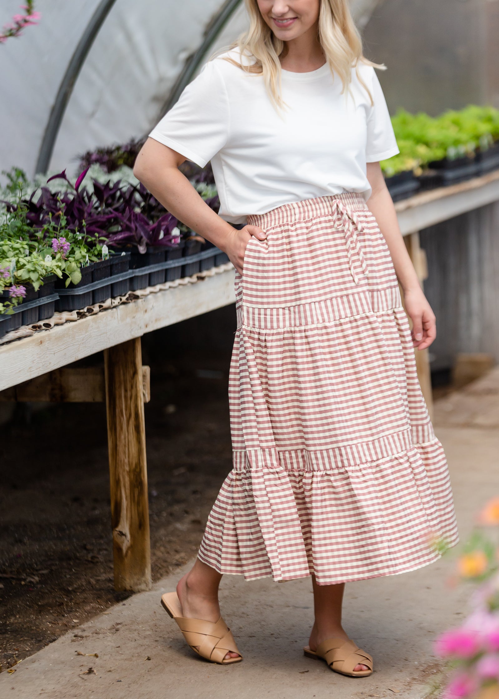 Rose Checkered Midi Skirt - FINAL SALE Skirts