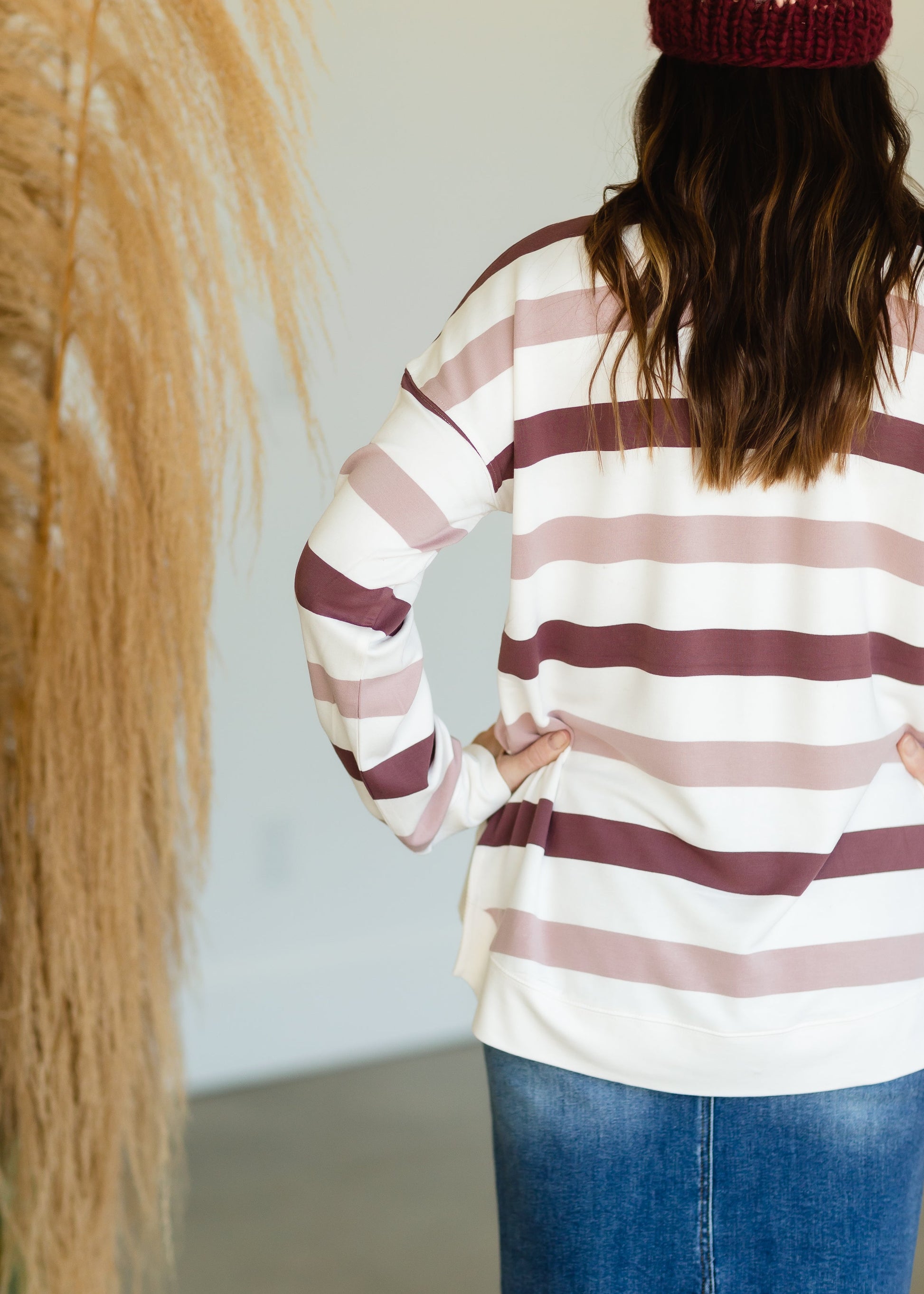 Rose Dust Striped Palila Top - FINAL SALE Tops