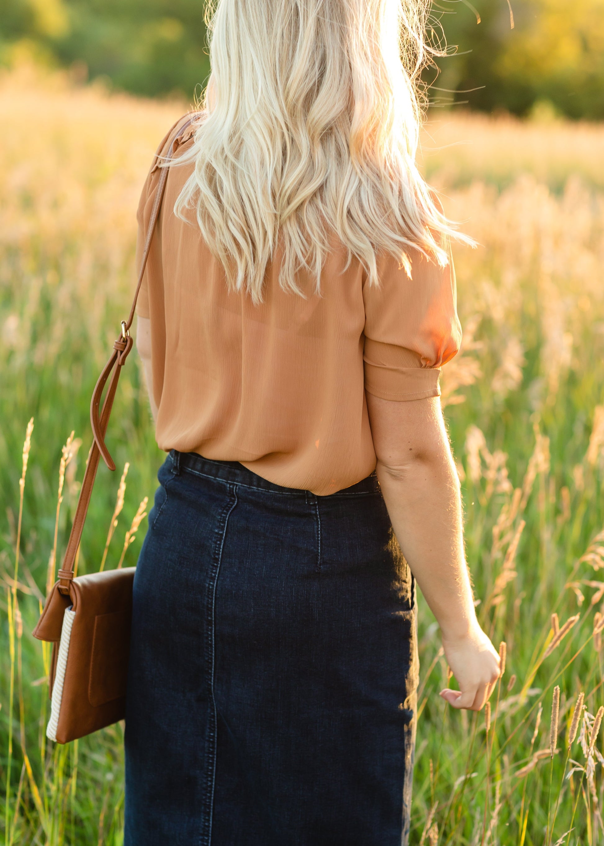 Ruffle Button Up Puff Sleeve Blouse - FINAL SALE Tops