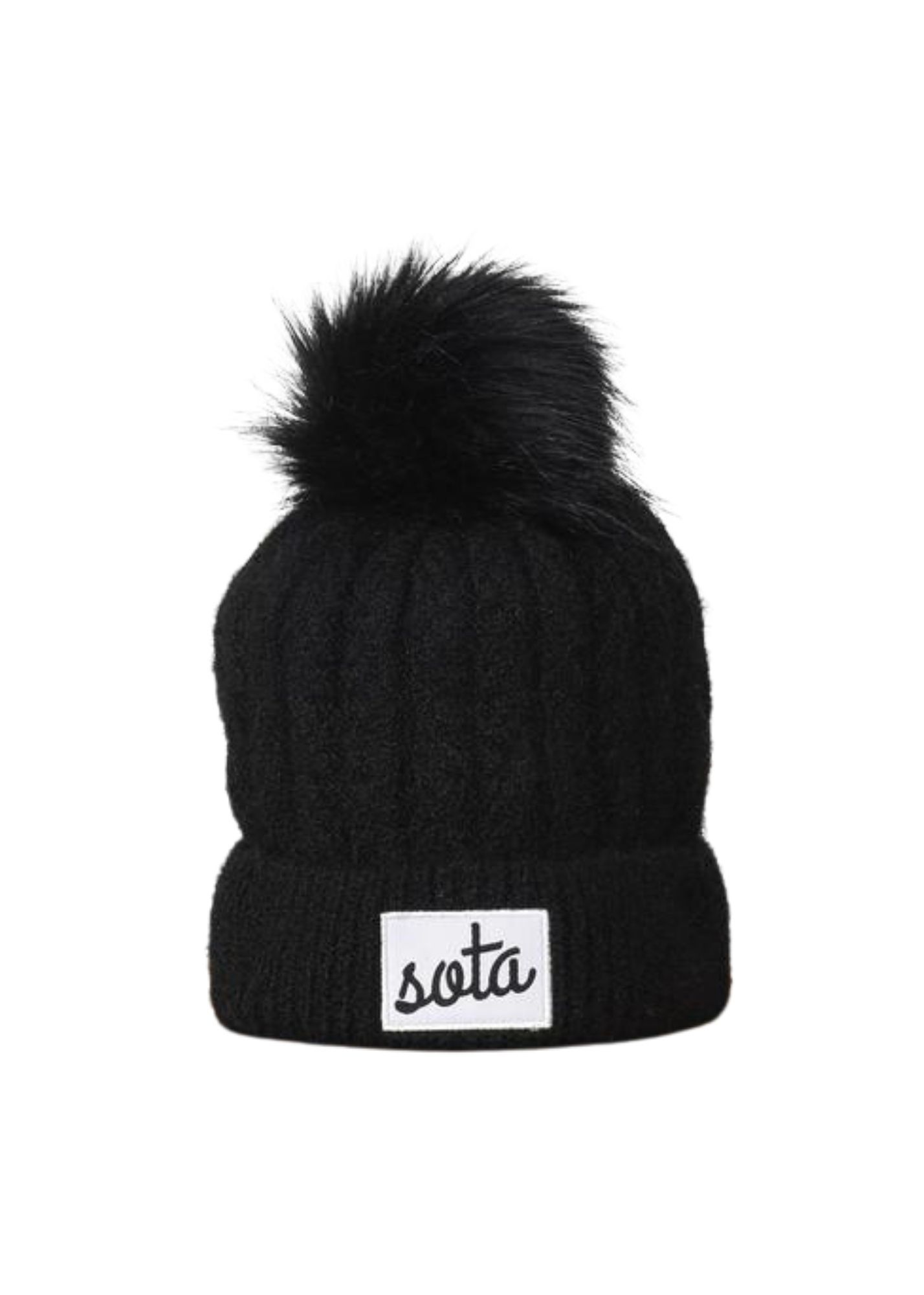 Sota' Black Pom Beanie Accessories Sota Clothing