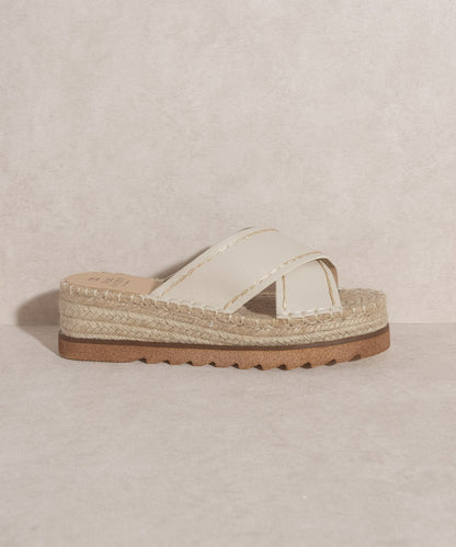 The Lucia Beige Slip On Espadrille Platform Accessories Oasis Society