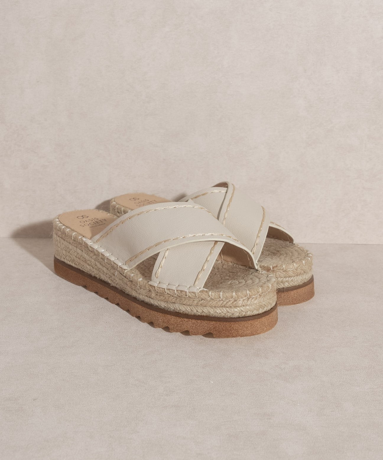 The Lucia Beige Slip On Espadrille Platform Accessories Oasis Society