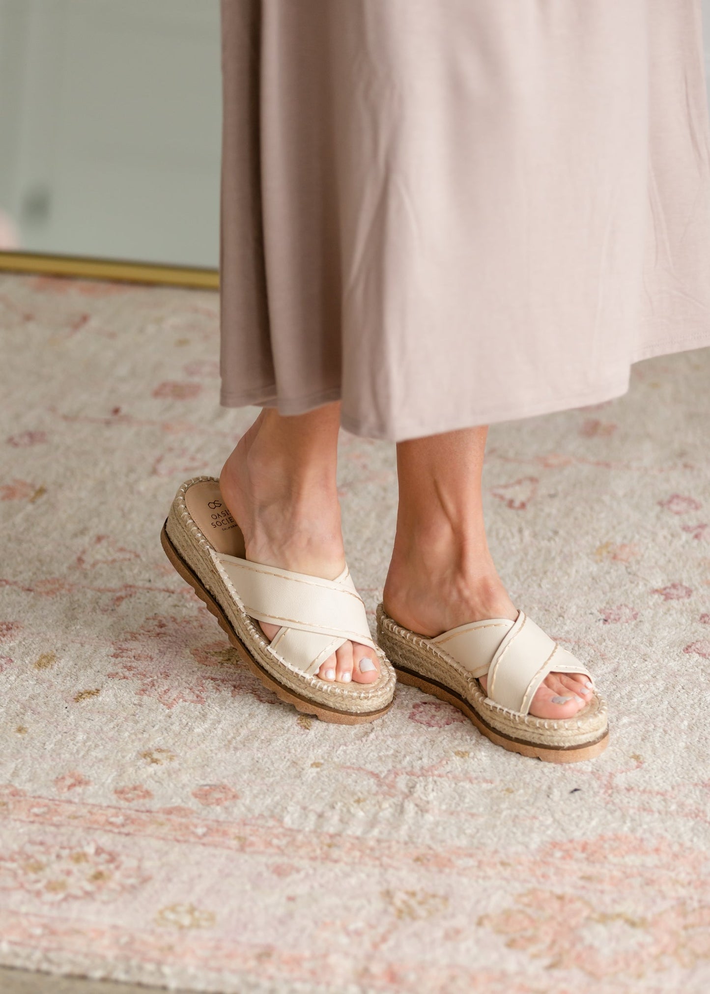 The Lucia Beige Slip On Espadrille Platform Accessories Oasis Society