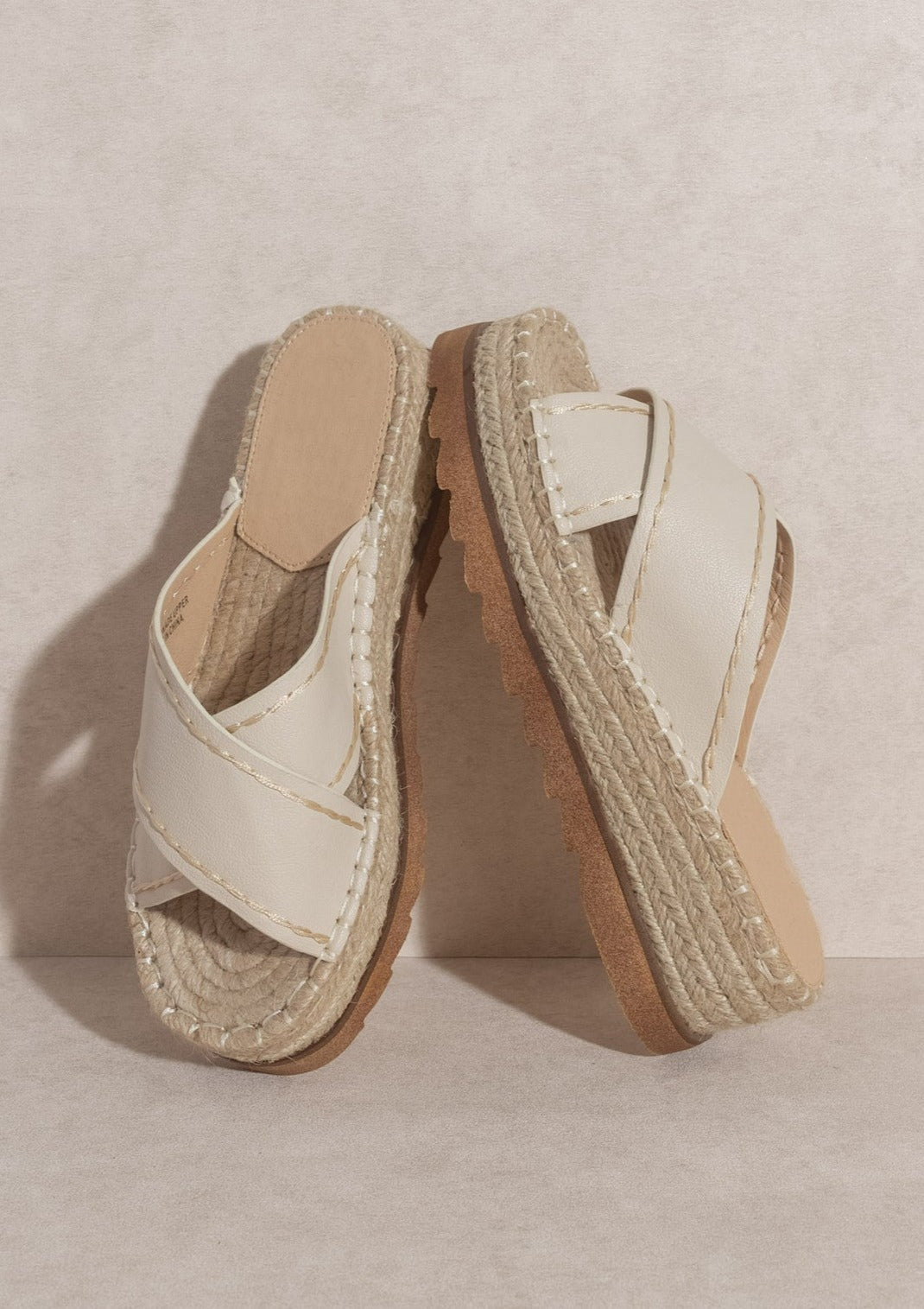 The Lucia Beige Slip On Espadrille Platform Accessories Oasis Society