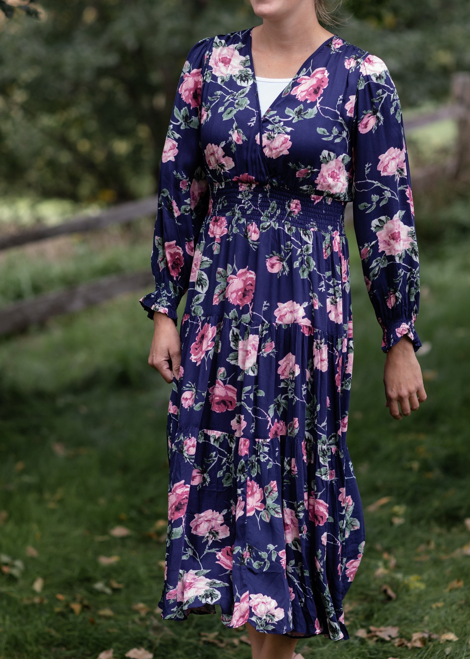 V-Neck Smock Waist Floral Maxi Dress Dresses Dress Forum