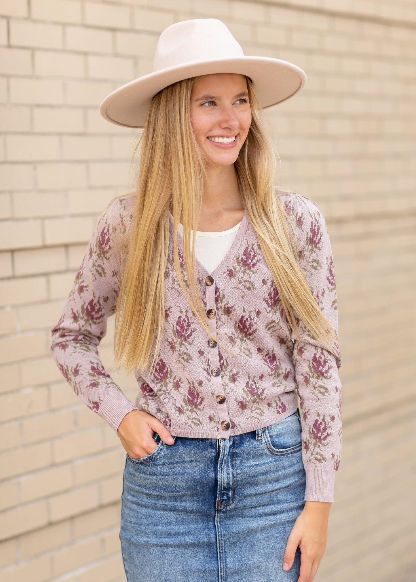 Verbena Floral Cardigan Tops