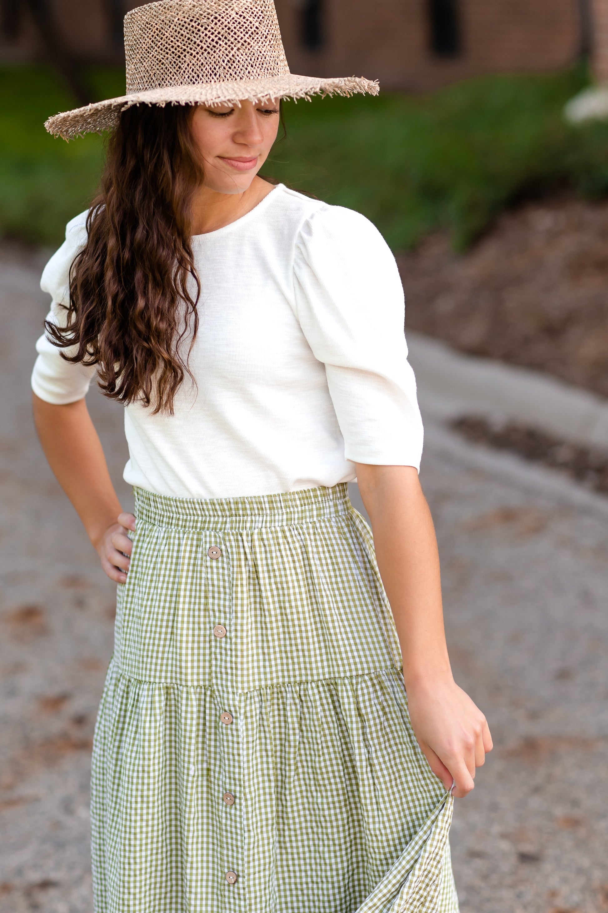 White Puff Sleeve Blouse Tops