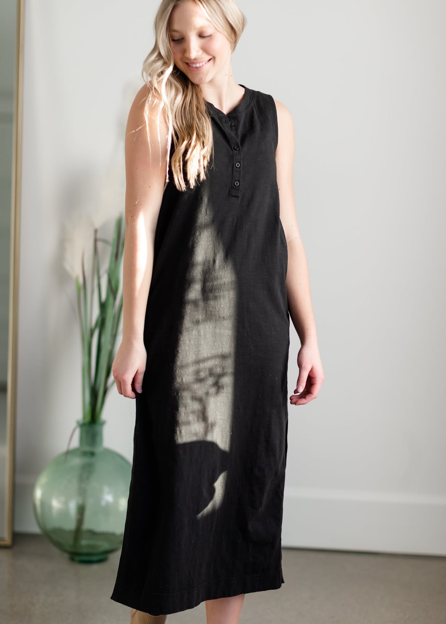 Zelda Button Up Maxi Dress Dresses Z Supply Black / XS